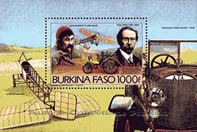 Burkina Faso 1985 - Hommage Louis Blériot et Carl Benz