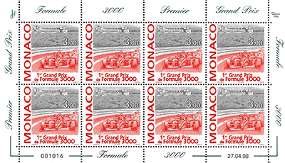 Monaco 1998 Mini Feuillet du n° 2160 - 1er GP de Formule 3000