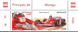 Monaco 2014 n° 2915/16 - Pilote de F1 - Gilles Villeneuve