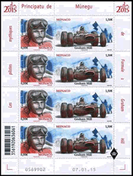 Monaco 2015 Mini Feuillet du n° 2968/69 - Pilote de F1 - Graham Hill