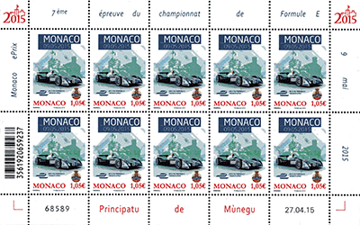 Monaco 2015 Mini Feuillet du n° 2977 - GP de Formule E