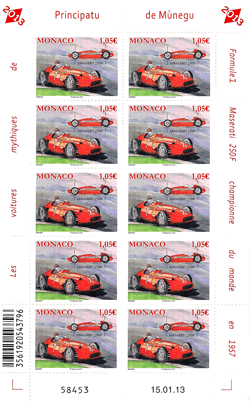 Monaco 2013 Mini feuillet du n° 2868 - Maserati 250F