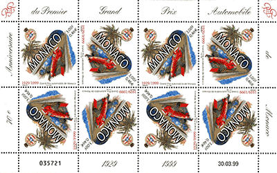 Monaco 1999 Mini Feuillet du n° 2200 - 70è anniversaire du GP de Monaco