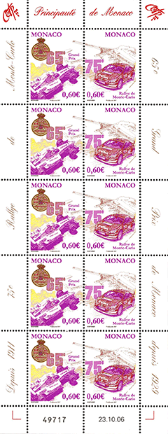 Monaco 2006 Mini Feuillet du  n° 2577/78 - Courses Automobiles