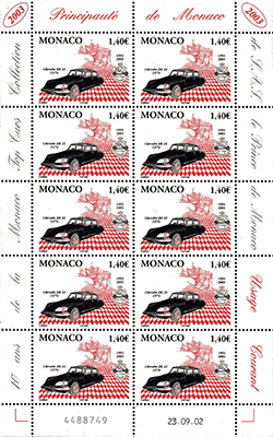 Monaco 2002 Mini feuillet du n° 2371 - Citron DS 21 1974