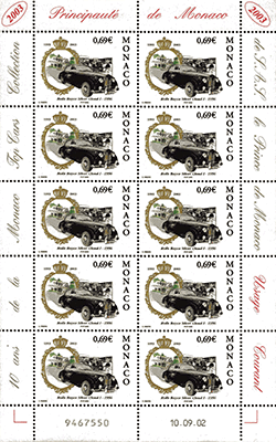 Monaco 2002 Mini feuillet du n° 2370 - Rolls Royce Silver Cloud I 1956