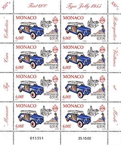 Monaco 2000 Mini feuillet du n° 2277 - Fiat 600 Type Jolly 1955