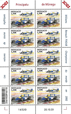 Monaco 2021 Mini Feuillet - Williams Renault FW14B
