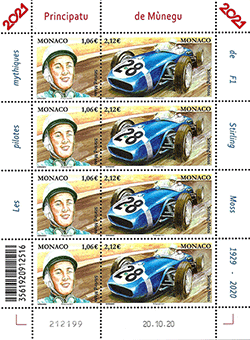 Monaco 2021 Mini Feuillet - Les Pilotes Mythiques : Stirling Moss