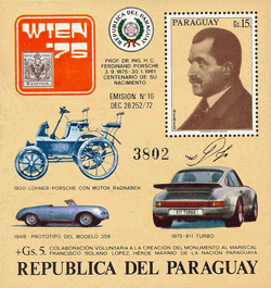 Paraguay 1975 - Commémoration des 100 ans de Ferdinand Porsche