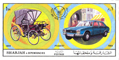 Sharjah 1971 - Voiturette Peugeot 1894 - Peugeot 504 - 1969